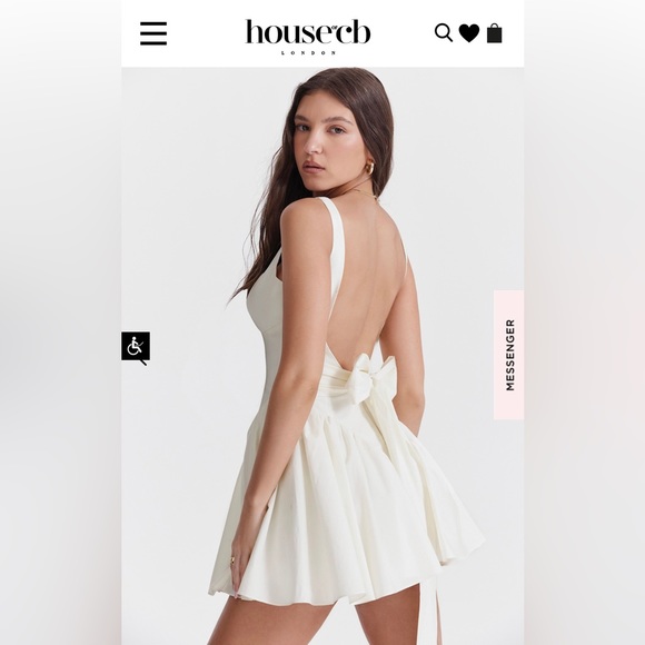 House of CB - Florianne Ivory Bow Mini Dress - Picture 2 of 9